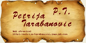 Petrija Tarabanović vizit kartica